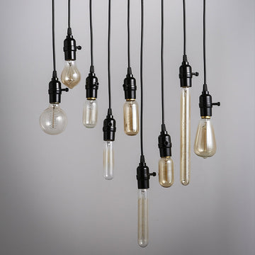 Vintage Industrial Loft Exposed Bulb Mini Pendant 1-Light in Black